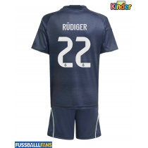 Real Madrid Antonio Rudiger #22 Auswärts Trikotsatz Kinder 2025-26 Kurzarm (+ Kurze Hosen)